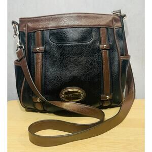Vintage Rosetti Crossbody Bag w/ Multiple Pockets Black/Brown
